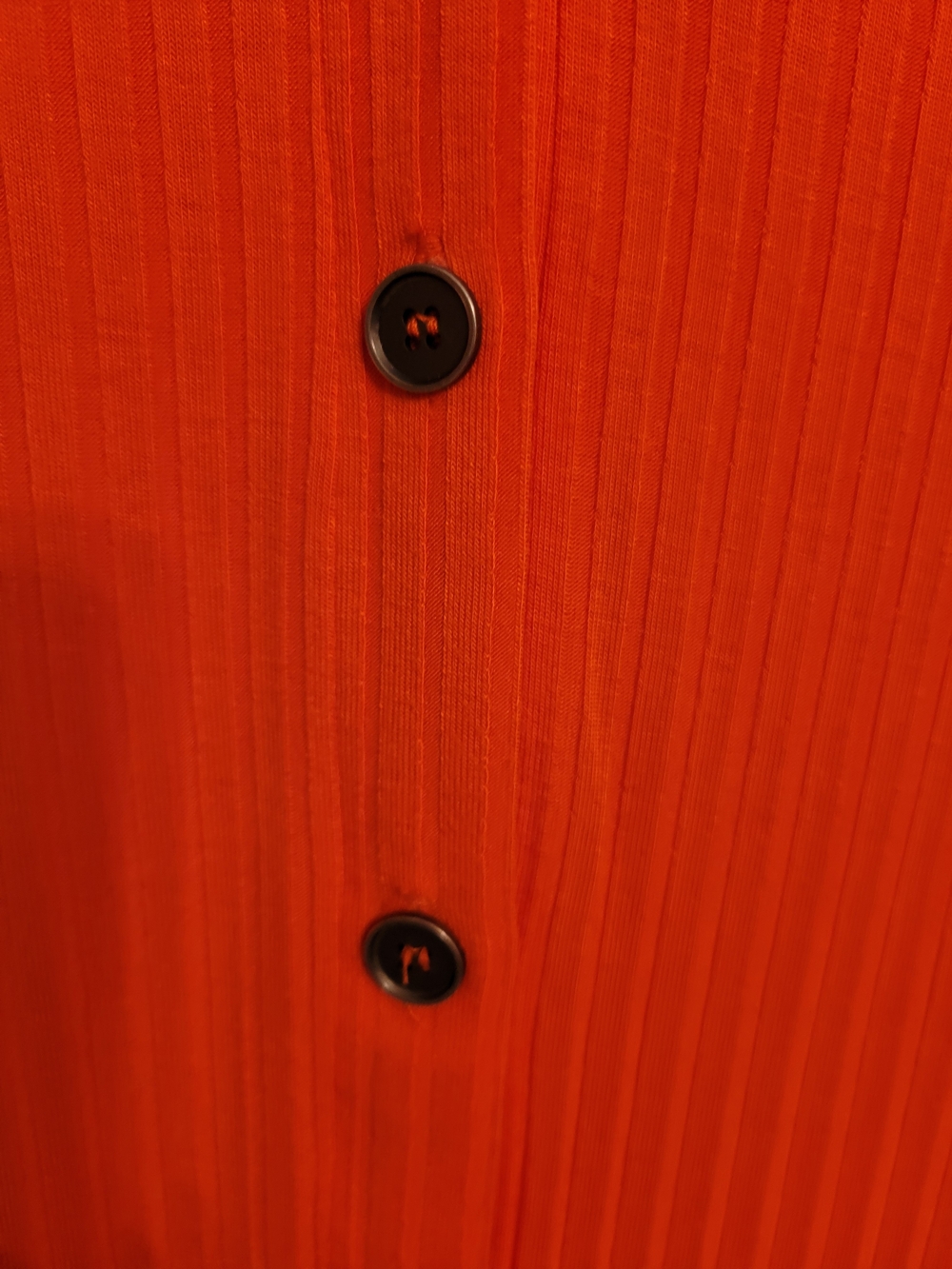 Bright Orange Ribbed Button-Front Cardigan - Picture 3 of 7